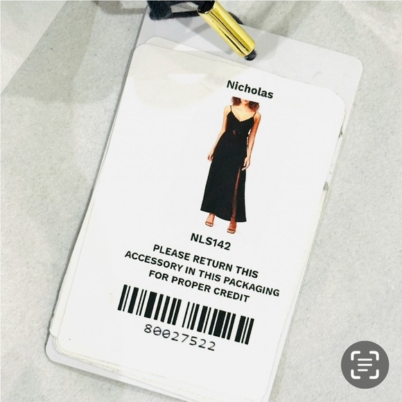 👠🥂 NICHOLAS Black Tie Formal Holiday Gown New Year’s Front Slit Dress, Sz 14 - Picture 4 of 10